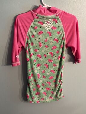 Girls' Pink & Green Watermelon Rashguard Swim Shirt